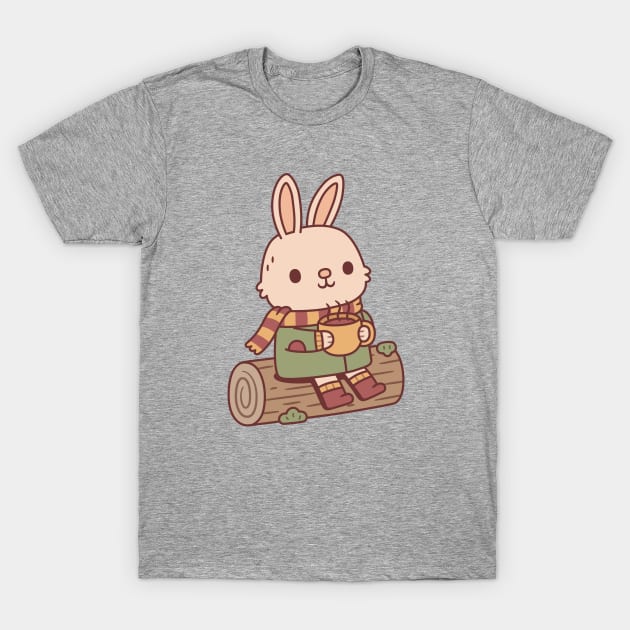 Cute Bunny Rabbit With Hot Coffee T-Shirt by rustydoodle